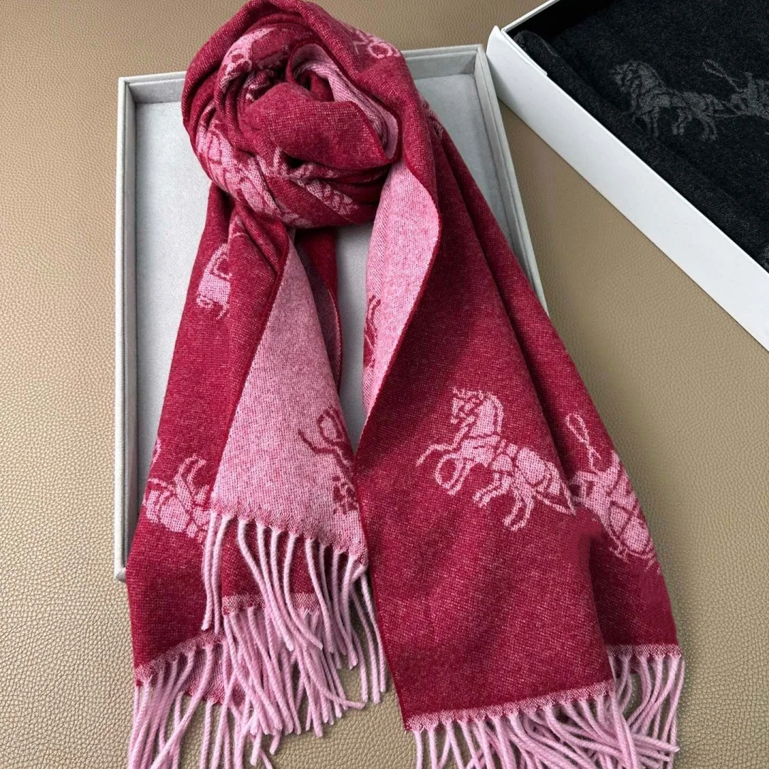 Luxury Brand Winter Warm Scarf Pashmina Men Women Wool Cashmere Scarf Shawl Classic Carriage Pattern Brand Factory Direct Sales