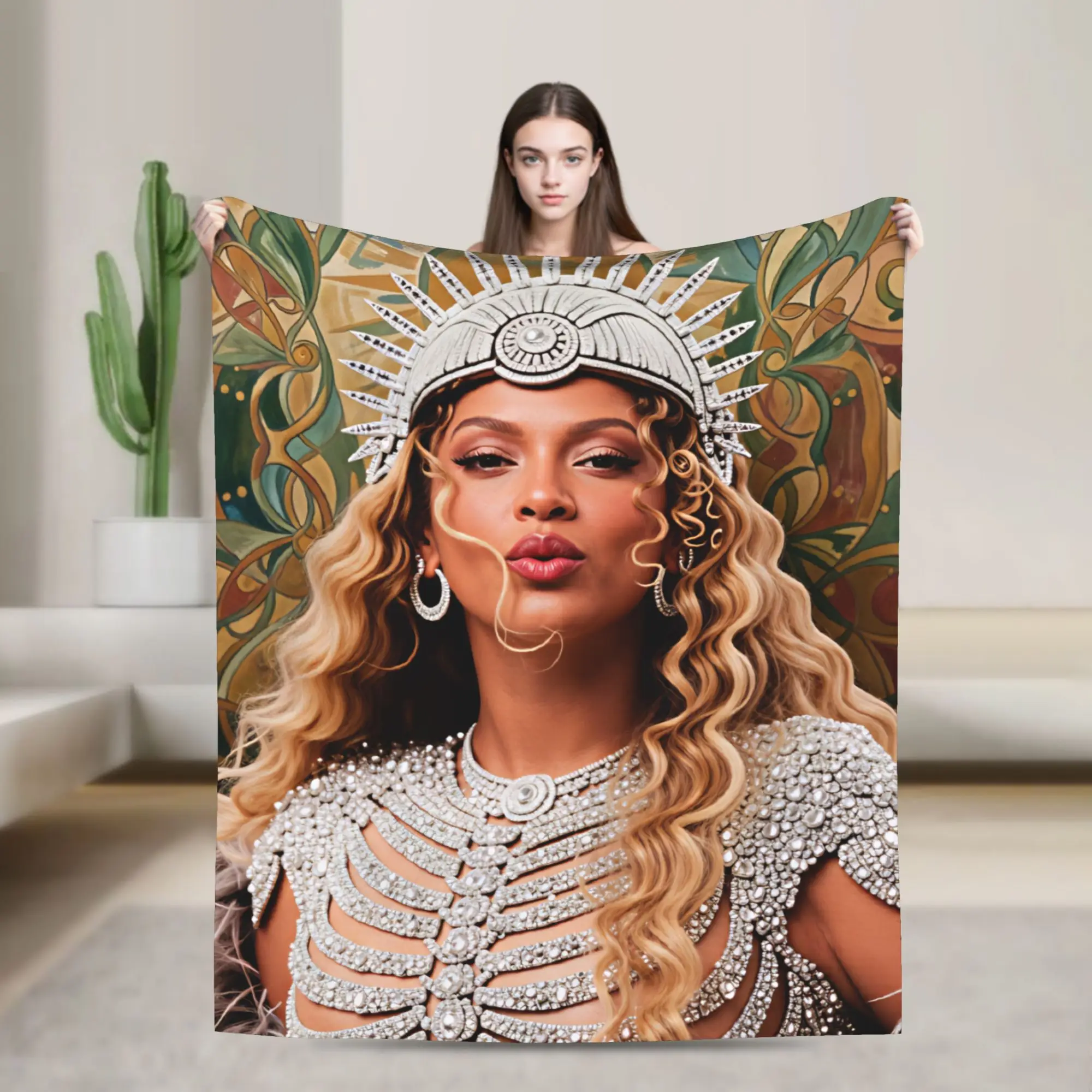Pop Music Beyonce  Warm Blanket  Child Plush Bedding Throws Aesthetic Couch Chair Flannel Bedspread Sofa Bed Cover