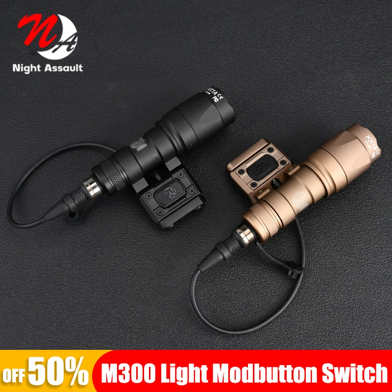 

Tactical M300 Surefir M300A MINI Scout Metal Flashlight modbutton Switch Airsoft equipments Weapon Hunting Rifle Light accesorio