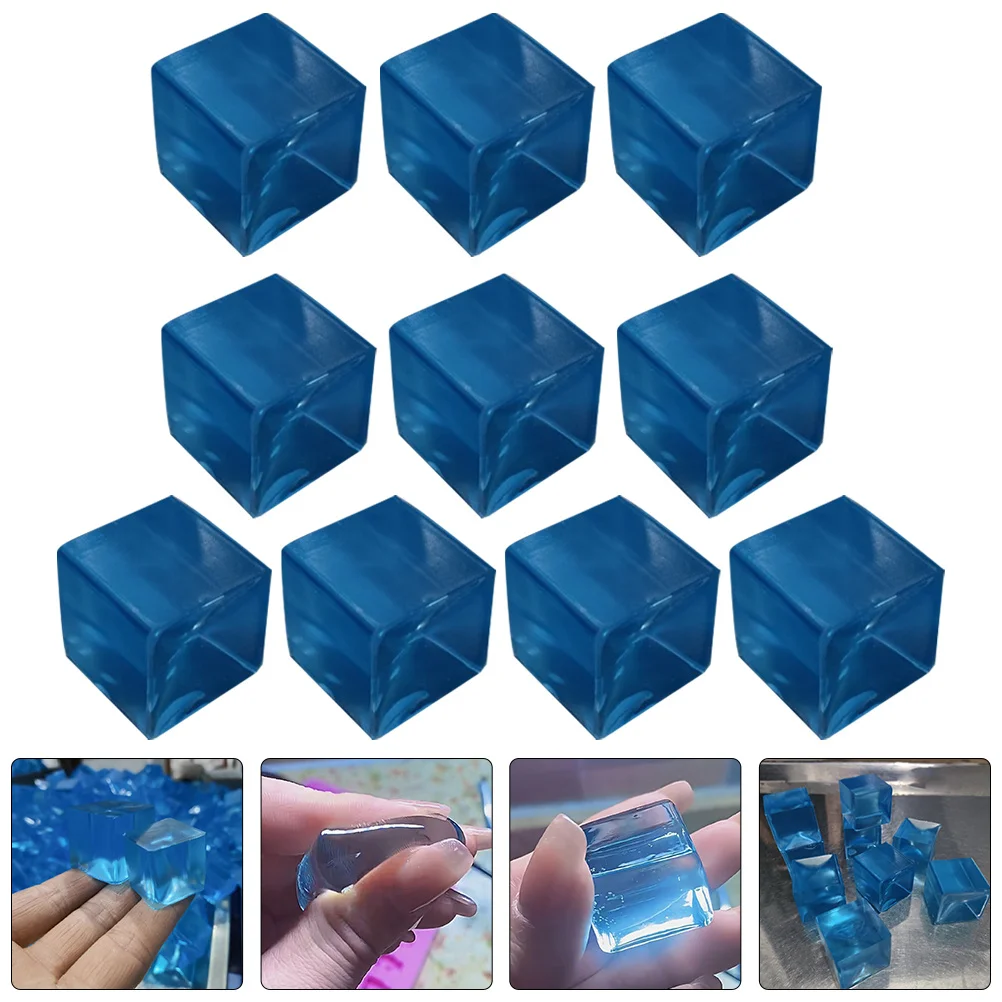 10 pezzi a forma di cubo di ghiaccio spremitura palla sensoriale antistress giocattolo rilassante portatile materiale Tpr trasparente