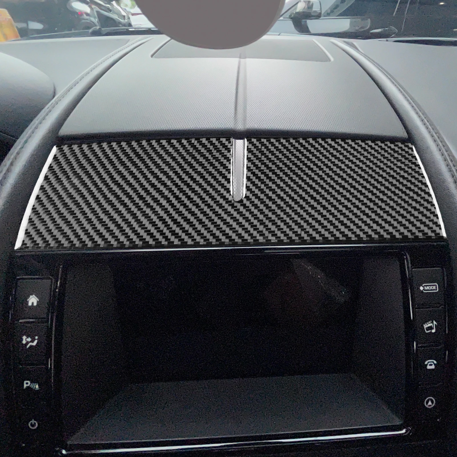 Real Carbon Fiber Car Accessories Center Console Cover Soft Sticker For Jaguar F-type 2013 2014 15 16 17 18 19 20 21 22 23 24