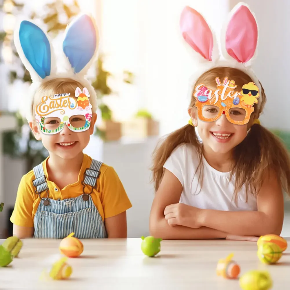 Easter Bunny Egg Brillen Frame Plastic Easter Photo Booth Rekwisieten Geschenken Happy Easter Party Versiering Voor Kinderen Geven De Voorkeur Aan Cadeau-Benodigdheden