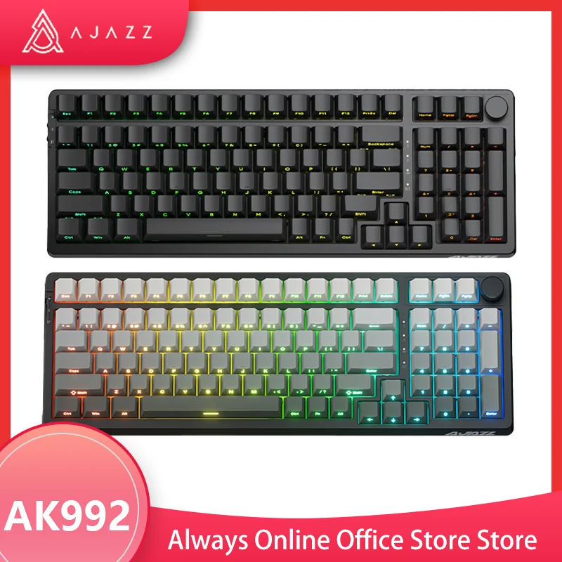 

AJAZZ AK992 Tri-mode Mechanical Keyboard Hot Swap Ergonomics 98Keys Gaming Keyboard Customized for Gamer Laptop PC Accessories