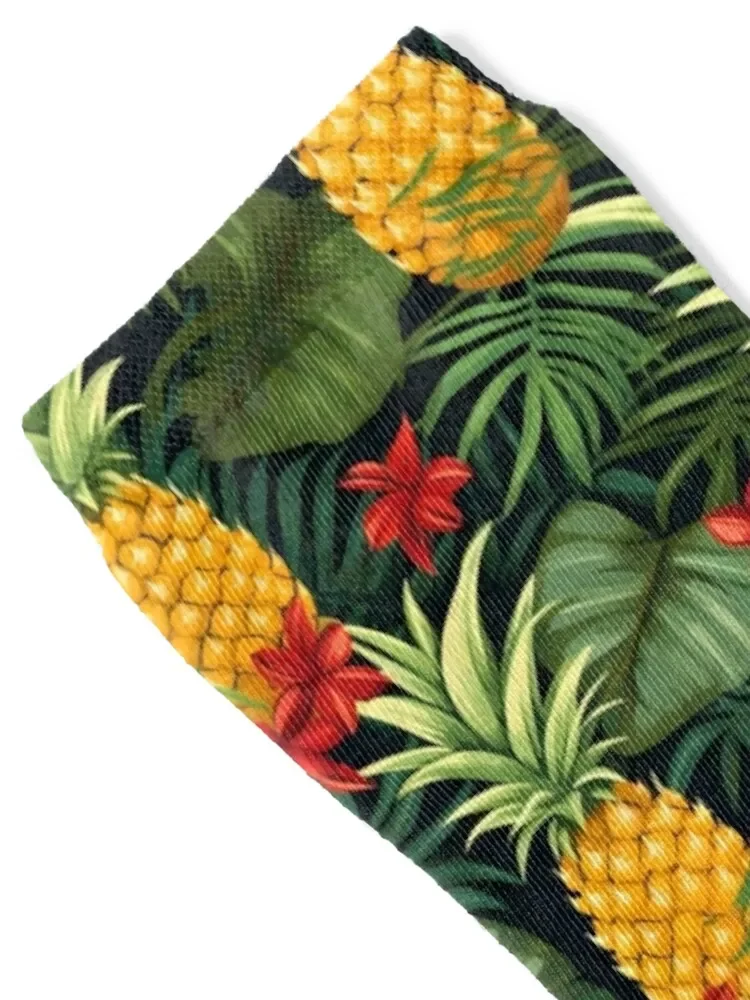 Pineapple Mosaic 8 - Ananas and flowers in Rainforest Socks Sports Toe sports colored gifts Luxury Woman Socks Men's