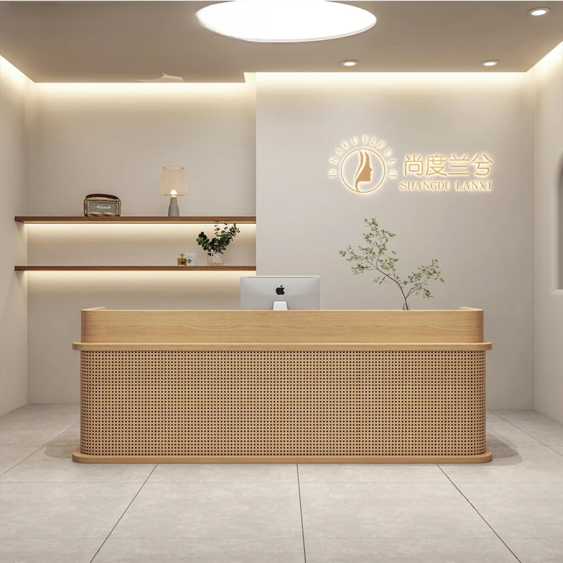 

Luxury Podium Reception Desk Counter Restaurant Checkout Shop Reception Desk Modern Barbershop Recepcion Reception Furniture