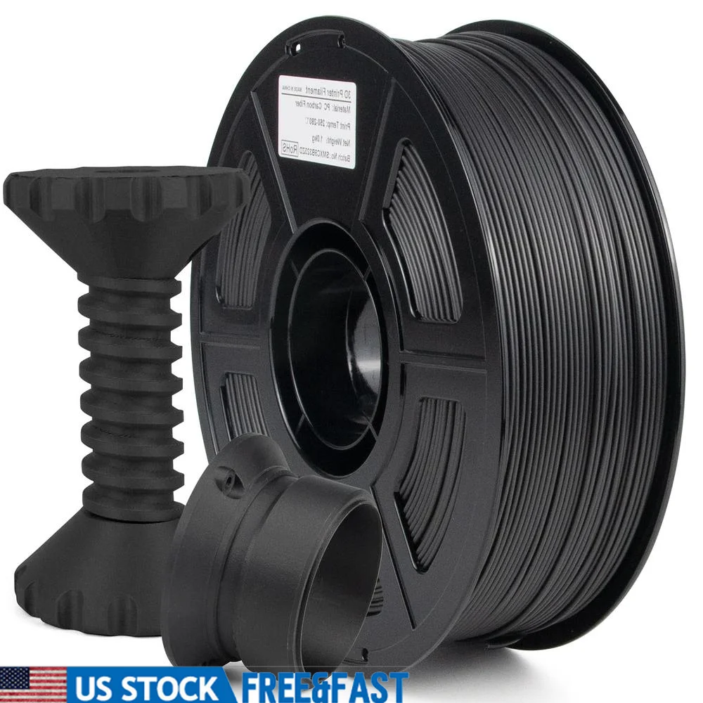 Carbon Fiber Polycarbonate Filament 1.75mm UV/Heat Resistance PC-CF 3D Printer Filament High-Temperature Aerospace Engineering