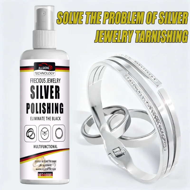 

100ml Mild Silver Cleaner, Anti-Tarnish Oxidation Remover for Bangles, Necklaces and Silver Jewelry Maintenance