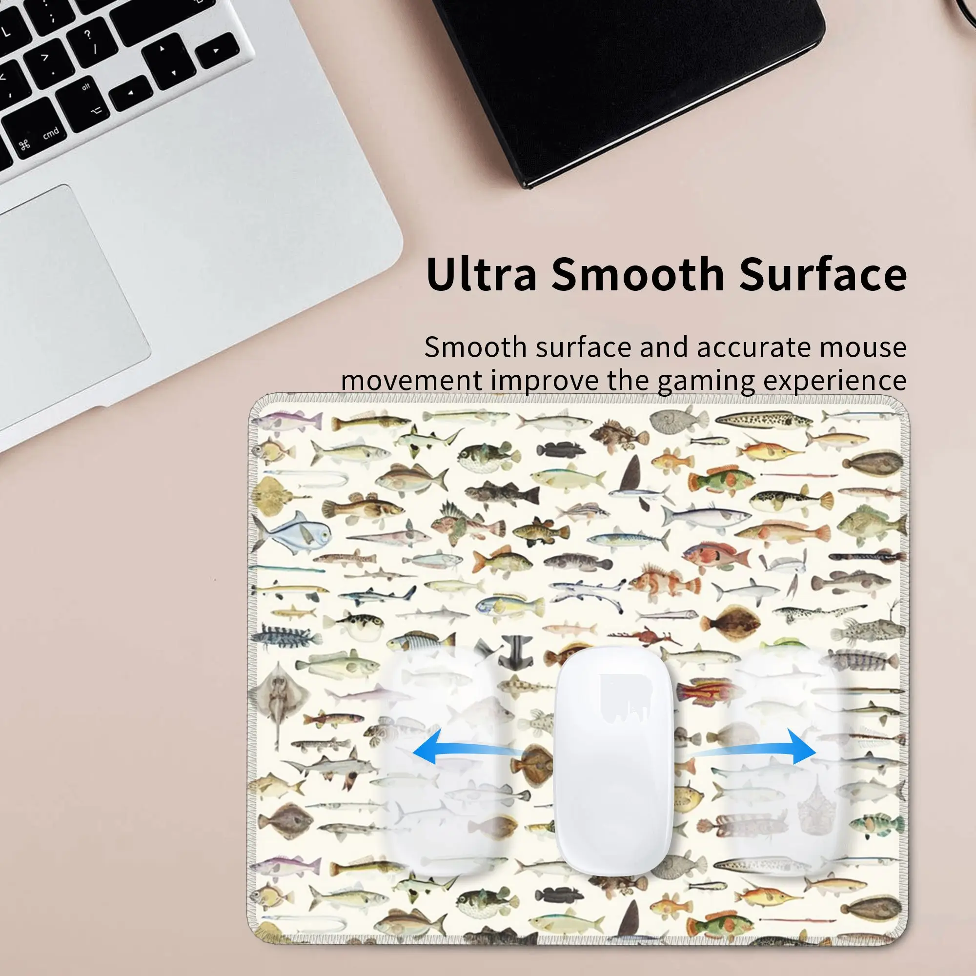 Peixe mouse pad teclado do computador mouse tapete de jogos pc portátil tapete de mesa acessórios de escritório tapetes de mesa
