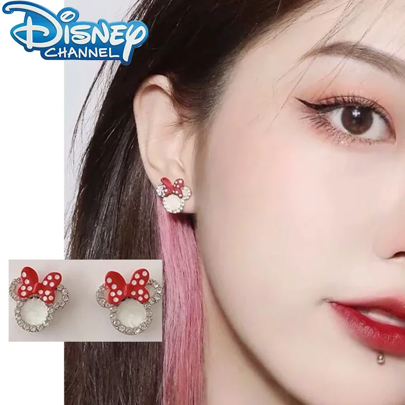 Disney Oorbellen Schattige Mickey Minnie Dubbele Kop Hoge Kwaliteit S925 Zilveren Naald Oorbellen Instagram Sweet Pop Ear Accessoires