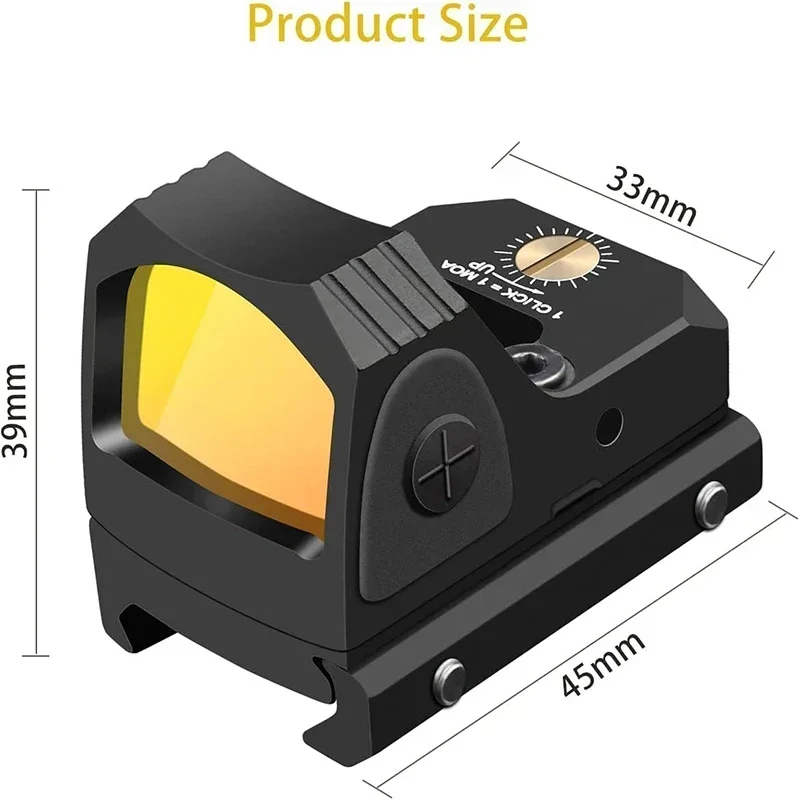 Mini Red Dot Reflex Sight Brightness Adjustable 3 MOA Red Dot Scope Hunting Multi Coated Scope Picatiinny and Weaver Rail Mount