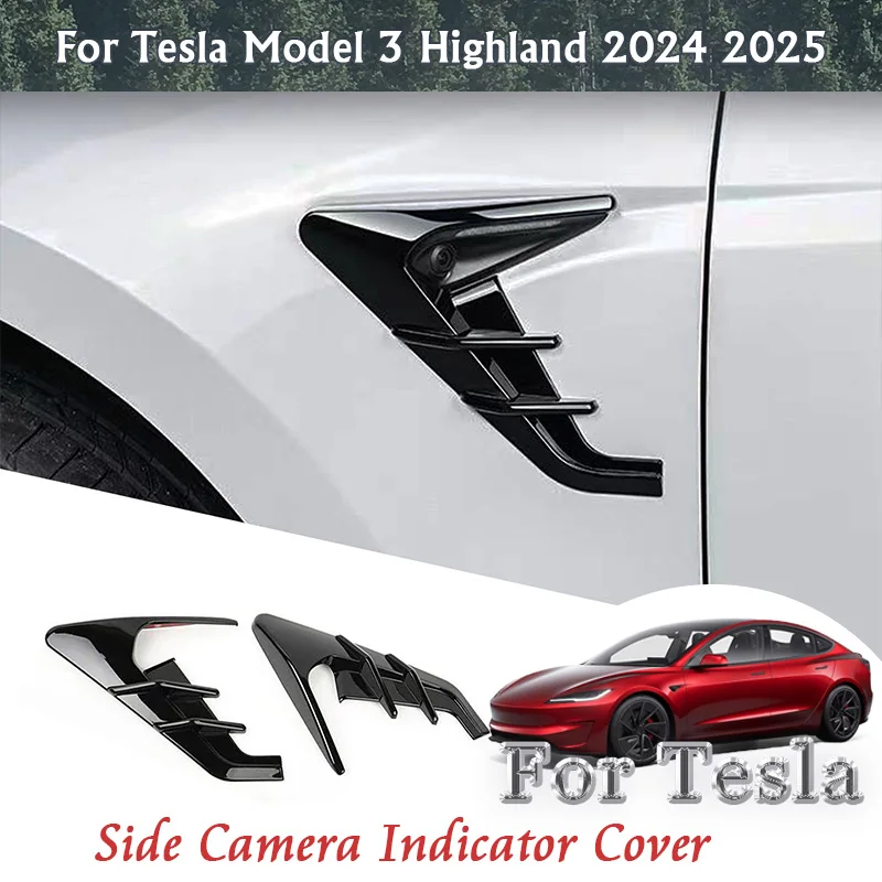 

Для Tesla Model 3 Highland 2024 2025 с HW4.0 Автомобильная боковая камера, индикатор, защитная крышка, декоративная рамка, внешние аксессуары