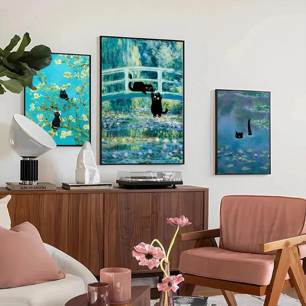 Классическая черная фотографическая табличка на холсте без рамы в европейском стиле