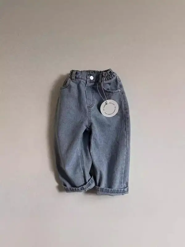 2026 Spring New Baby Denim Trousers Infant Girl Versatile Casual Pants Toddler Boy Fashion Jeans Kids Solid Loose Harem Pants - Image 4