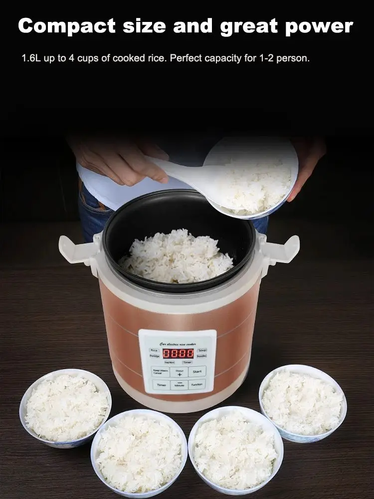 

1.6L 12V 24V 220V Rice Cooker Multifunction Electric cooker Portable Home and Kitchen Appliance