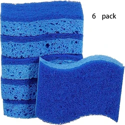 6 scrubby sponges, scratch-resistant and scratch-free, for cleaning kitchen, bathroom, dishes, safe for non-stick cookware