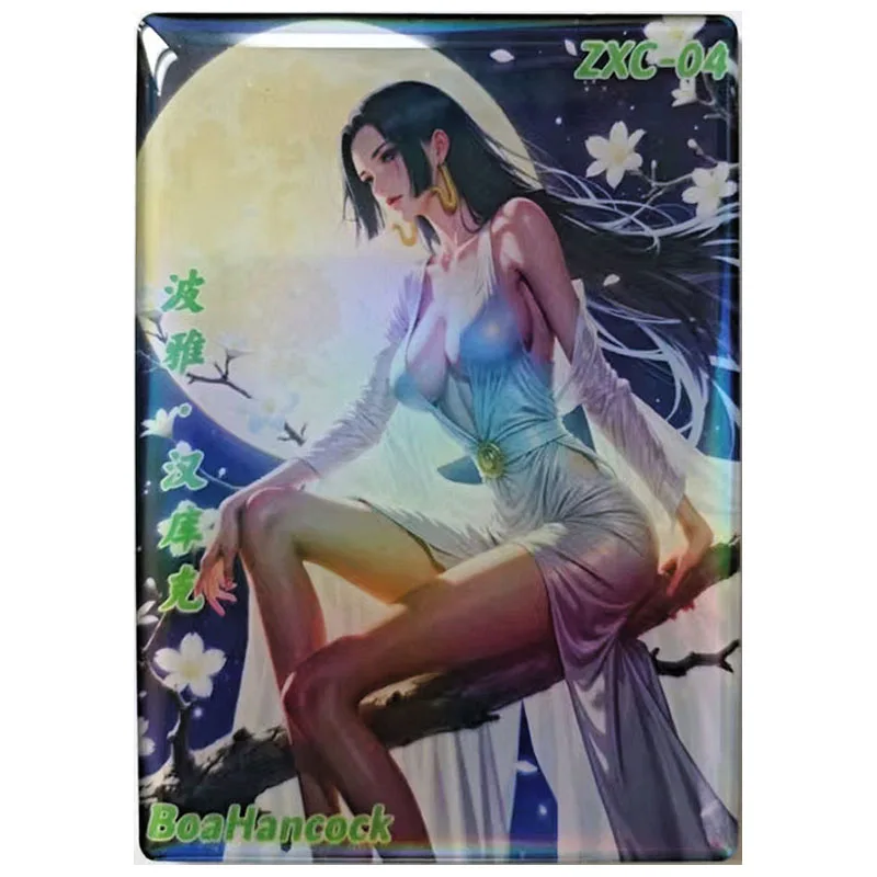 Anime ONE PIECE Rare ZXC Exicum Refraction Collectible Card Yamato Hancock Rebecca Shirahoshi Vivi Toys for boy Birthday Present