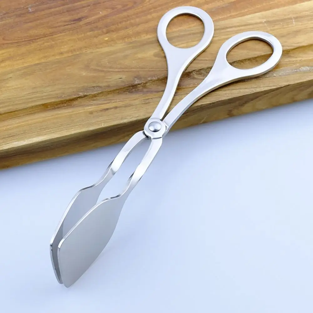 Serving Tongs Stainless Steel Buffet Tongs Mini Tongs Bread Clip Food Tongs Scissors Shape Salad Steak Clip for Baking Barbecue