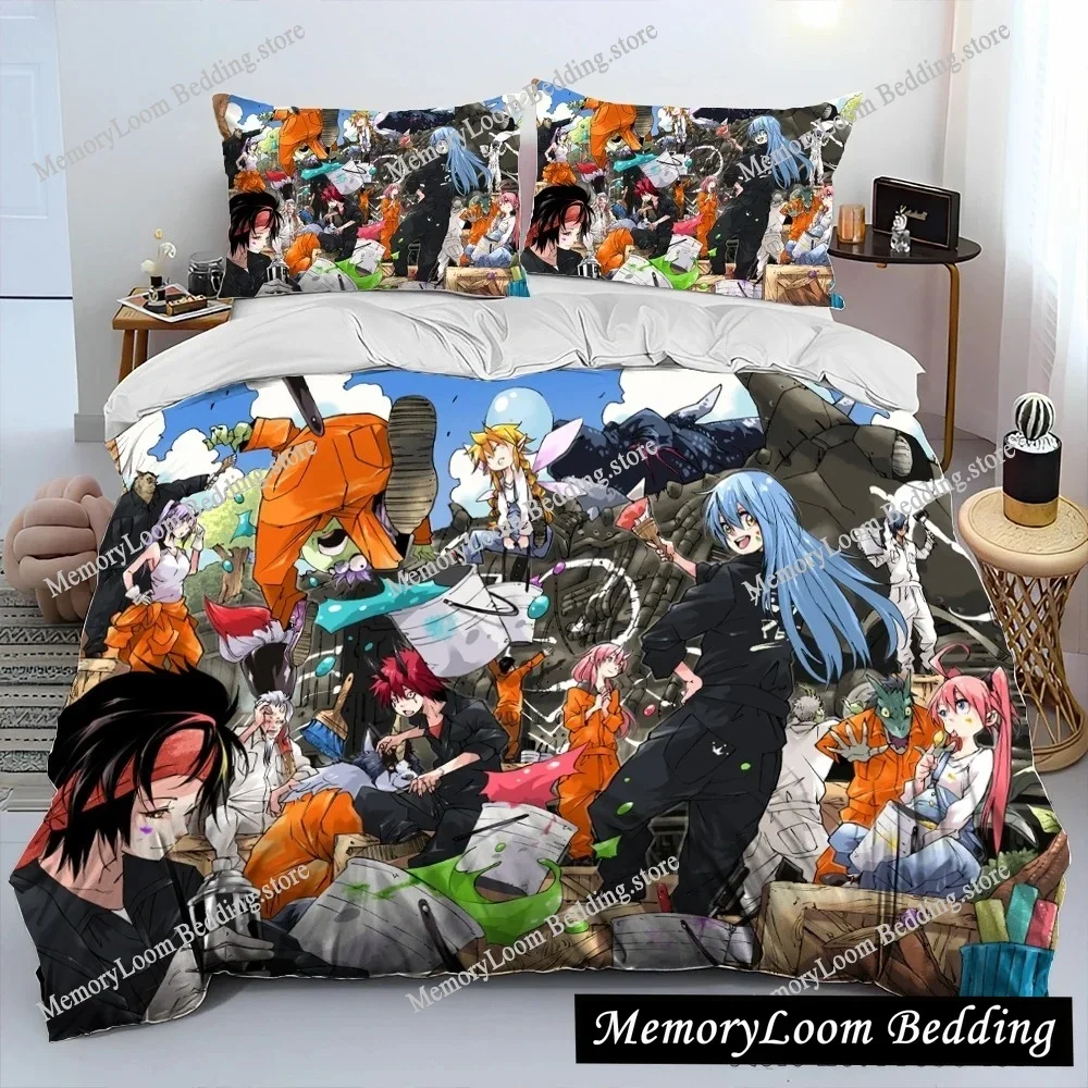I Got Reincarnated As A Slime Anime Comforter Duvet Cover Set HD Comforter Cover for Kids Bedding Sets Bedclothes Bedroom Decor