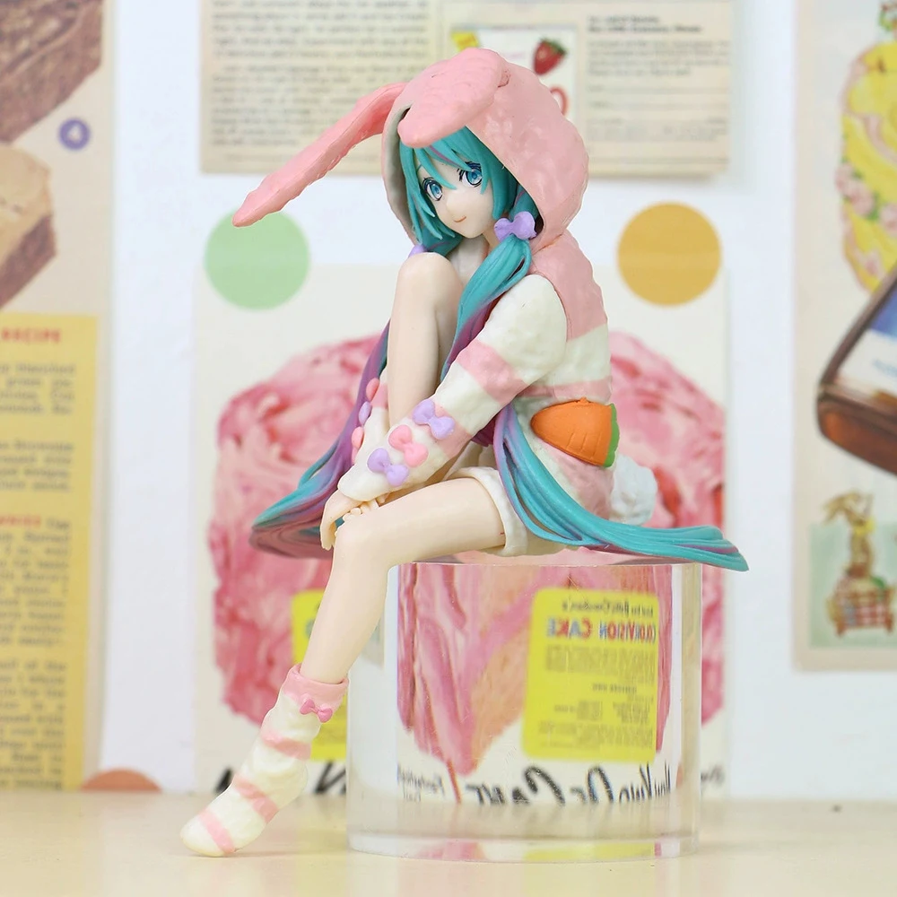 Boxed Nieuwe Anime Hatsune Miku PVC Model Speelgoed Konijn oor nachtkleding Mooi Meisje Kawaii Figuren Pop ornament Geschenken