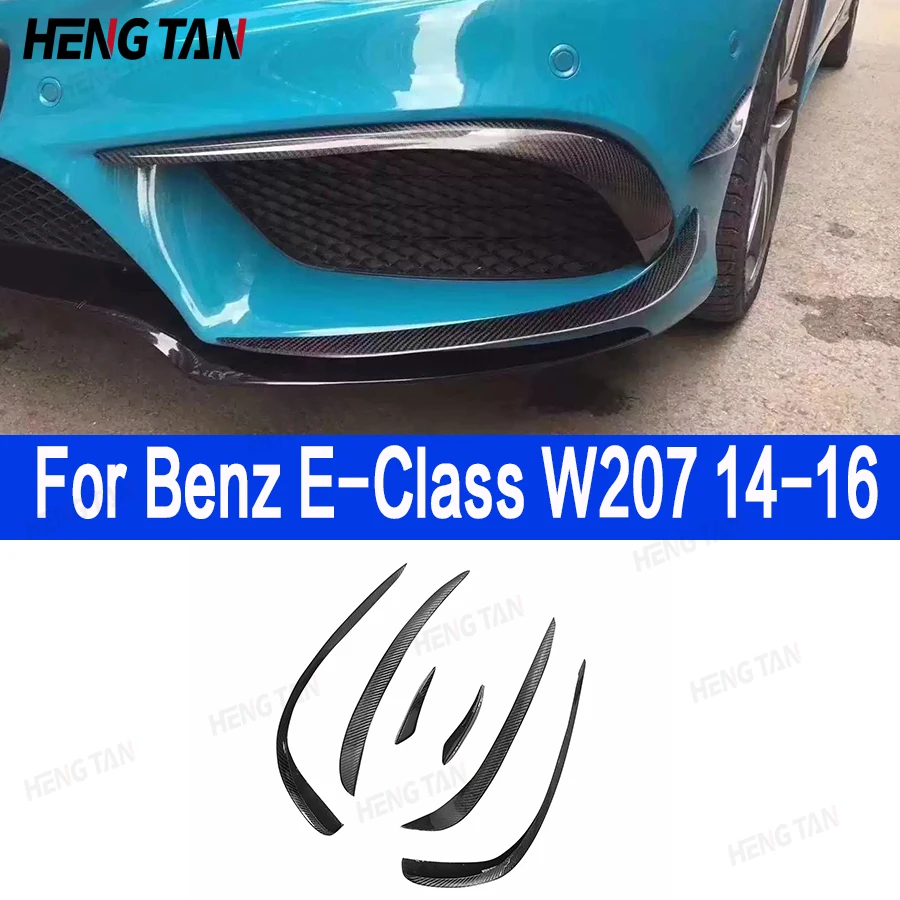 

For Mercedes Benz E Class W207 260 E300 Carbon Fiber Car Front Bumper Wind knife Splitter Spoiler Canard Air Knife Surround Trim