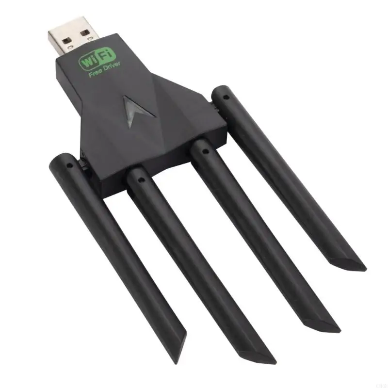 การ์ด C90F USB WiFi ที่มีเสาอากาศปรับ 4 ตัว 1300Mbps การเพิ่มสัญญาณแบนด์สองวงสำหรับคอมพิวเตอร์แล็ปท็อปเดสก์ท็อป