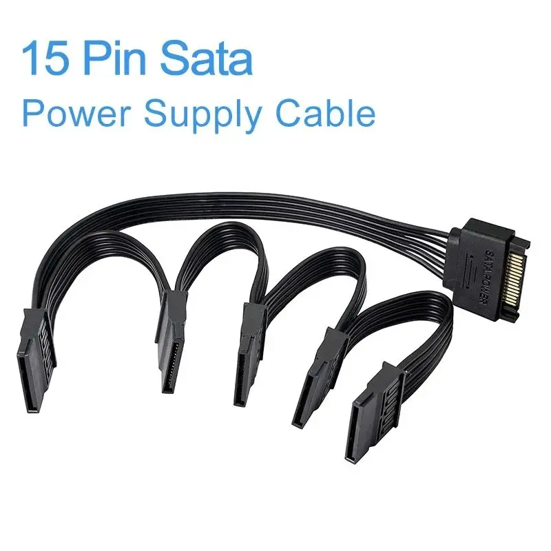 Hard Drive Power 15Pin Cable 1 Male To 3/4/5/6 Female Splitter Adapter SATA Power Hard Disk Extension for DIY PC Sever