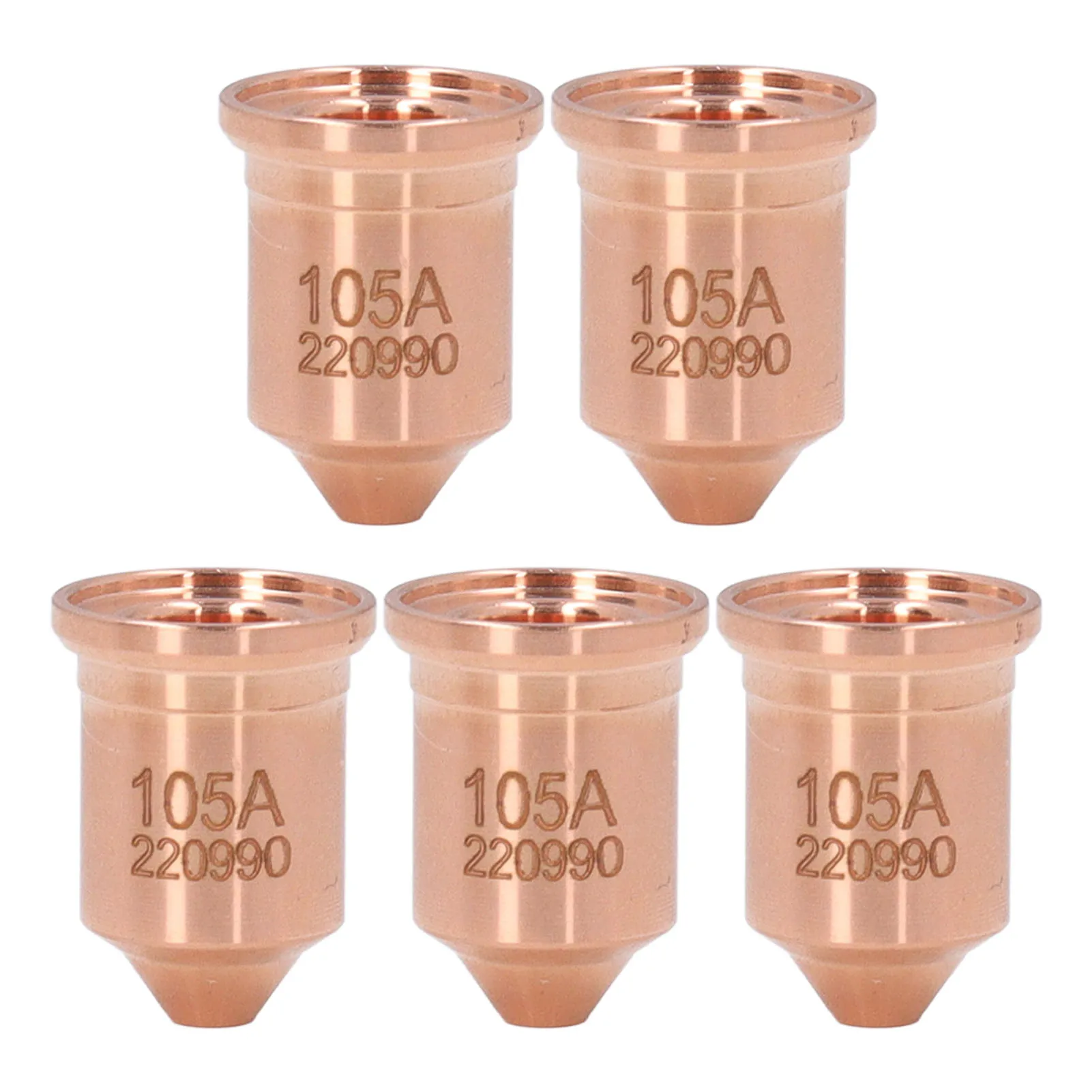 220990 105A Nozzle Tip, 5 Pcs 220990 Nozzle Tip Brass Plasma Cutting Torch Nozzle Tips for PMX 65 85 105 125A Consumables
