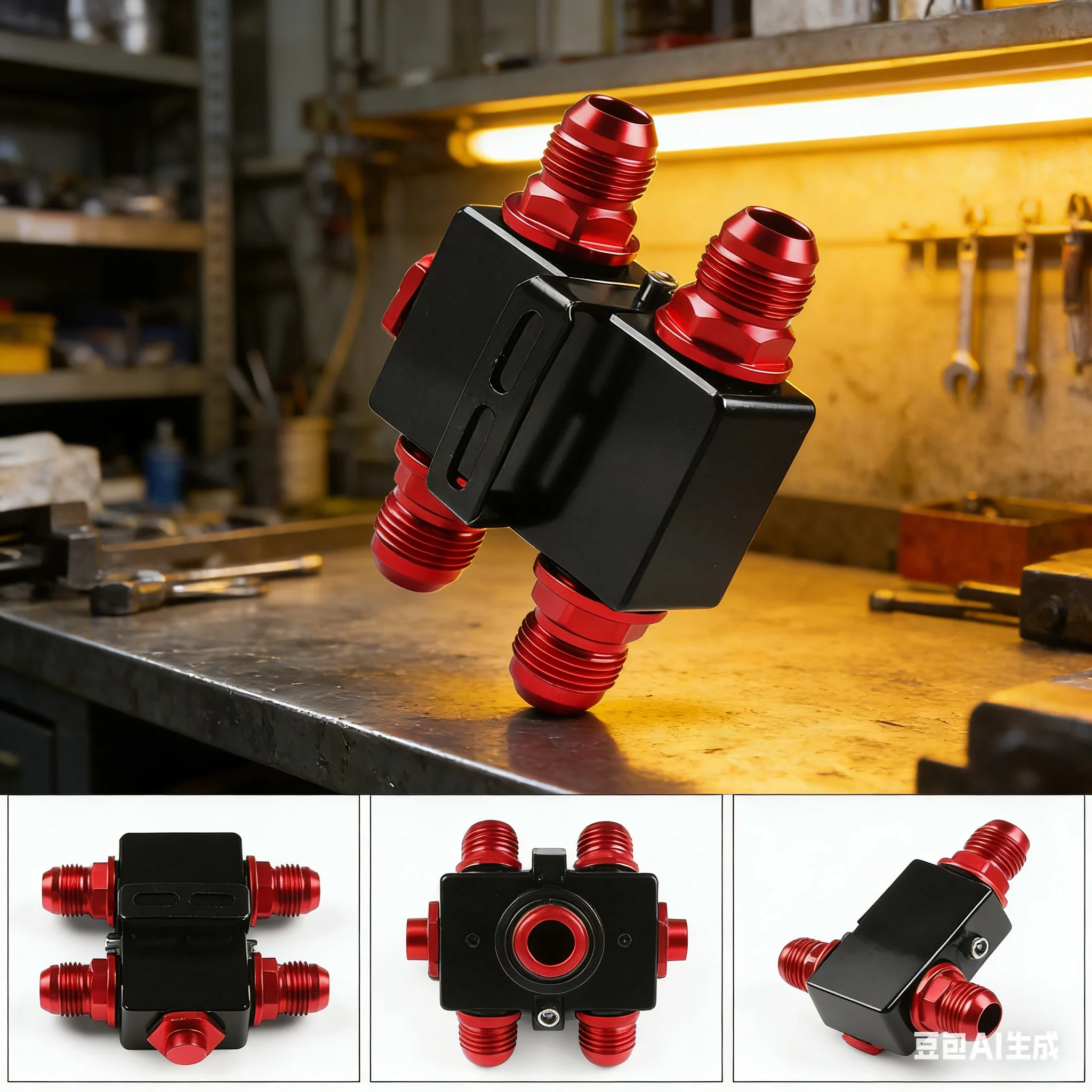 

1 Piece Oil Cooler Thermostat Sandwich Plate Filter Engine Transmission Oil Cooling Adapter With 10AN Bypass Filter