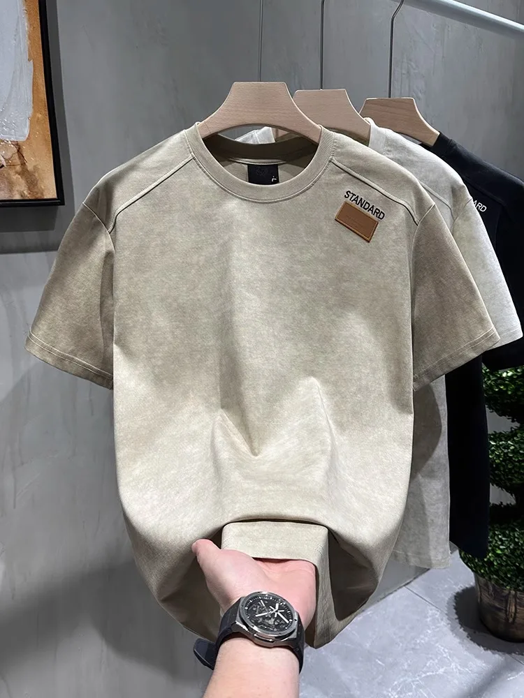 summer-new-faion-f-sve-men's-tie-dye-design-round-ne-ort-sve-t-irt-simple-matchable-top-with-ket-handkerc