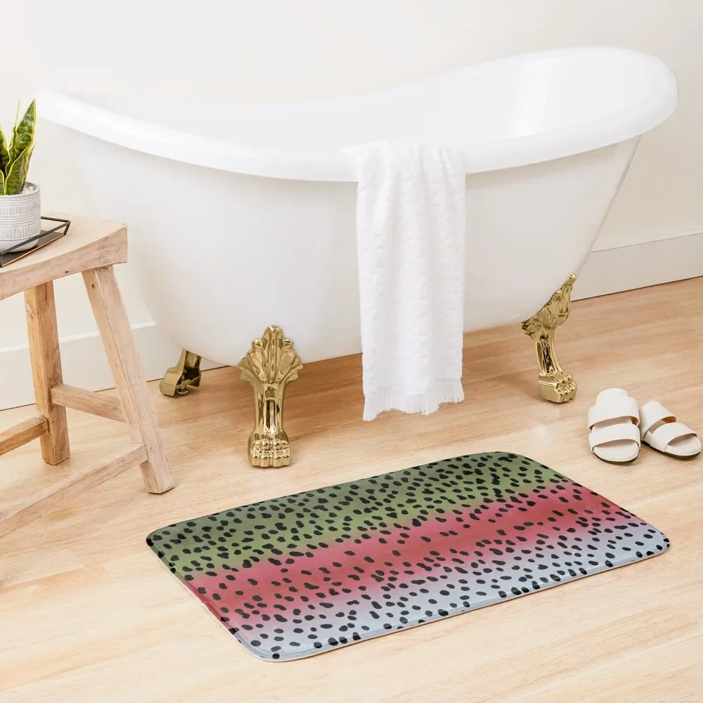 

Rainbow Trout Skin Fly Fishing Bath Mat DoorEntrance Door Carpet Living Room Mat