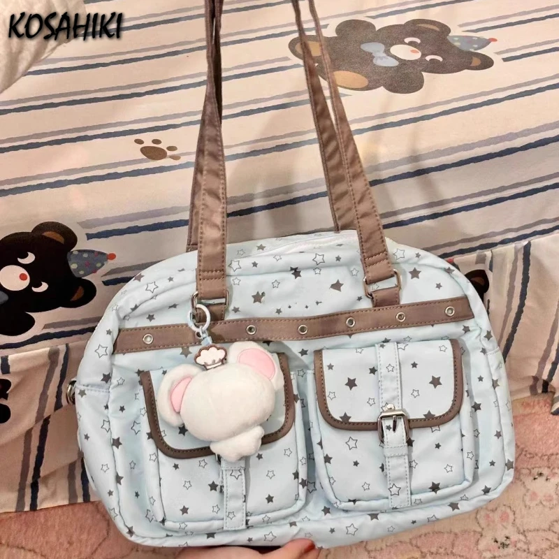 

Transparent Jk Girls Kawaii Women's Handbags Casual All Match Star Print Underarm Bag Y2k Aesthetic Fashion Shoulder Bags Trendy