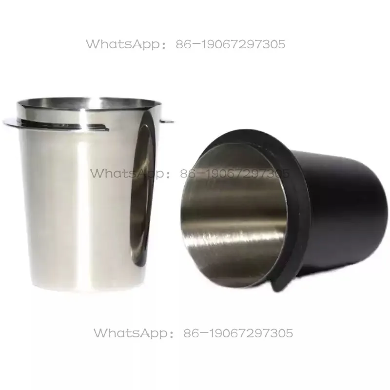 Anti-Splash Stainless Steel Coffee Powder Dosing Cup Espresso Hand Brew Coffee Grinder Receiver Cup Black Silver Optional