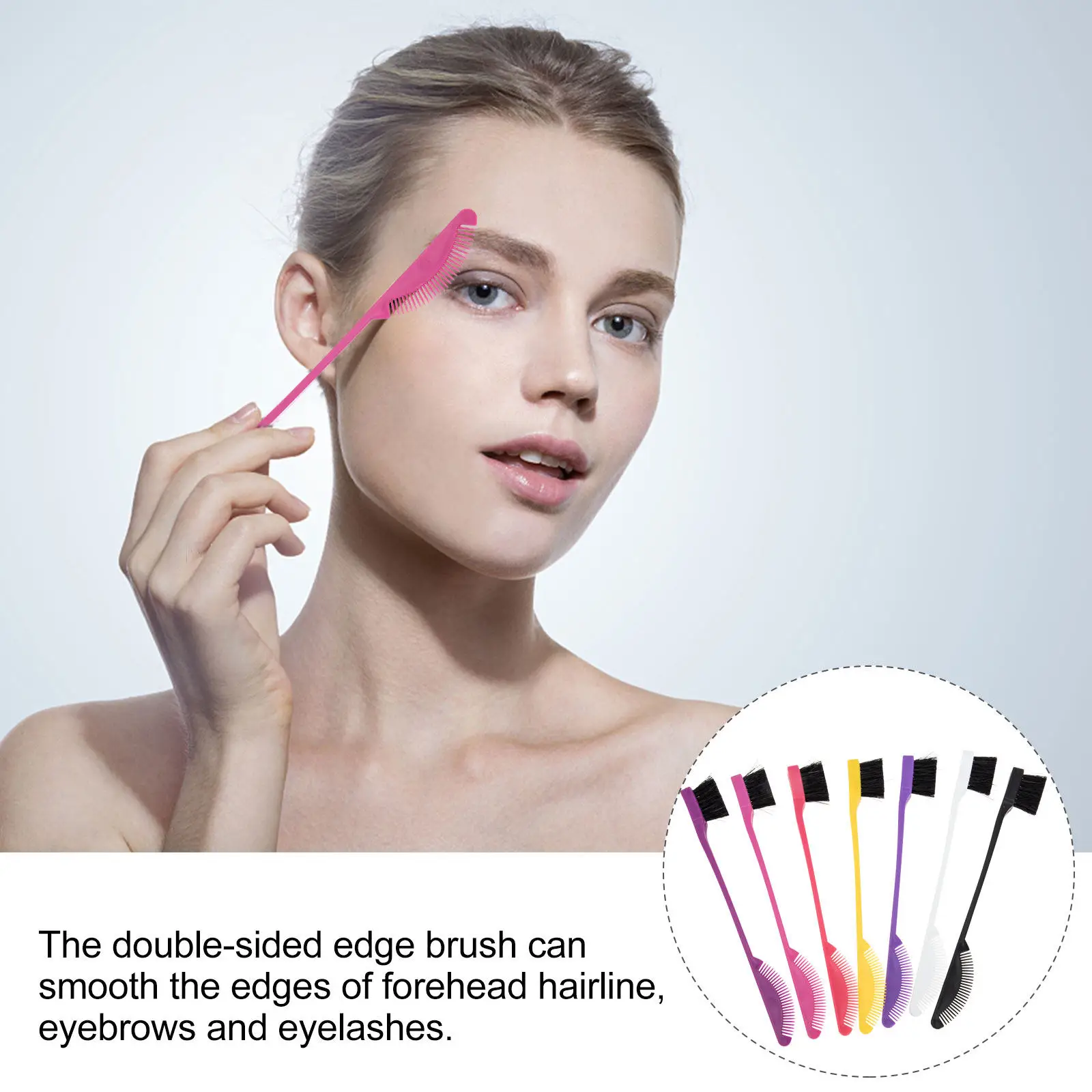 7Pcs Makeup Brushes Eyelash Comb Eyebrow Brush Hair Dye Edge Control Brush for Hairstyling Grooming Travel Use