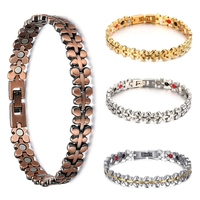 Vintage Copper Color Magnetic Bracelet for Women Arthritis Pain Relief Adjustable Energy Blood Pressure Butterfly Shape Bracelet