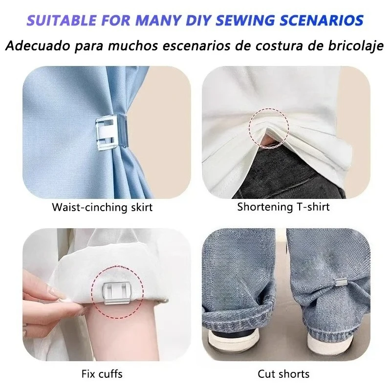 4~10PCS Clip invisible para cortar la longitud de las piernas, Clip antideslizante para el borde de pantalones, Clip de fijación rápida para el dobladillo, Ajustador oculto para pantalones, Accesorios de costura