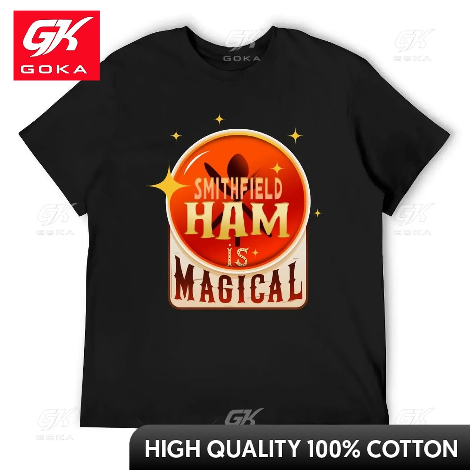 Smithfield Ham Is Magical T-Shirt Blanks Kawaii Clothes Mens Funny T Shirts Cute Funny Vintage Graphic T Shirts