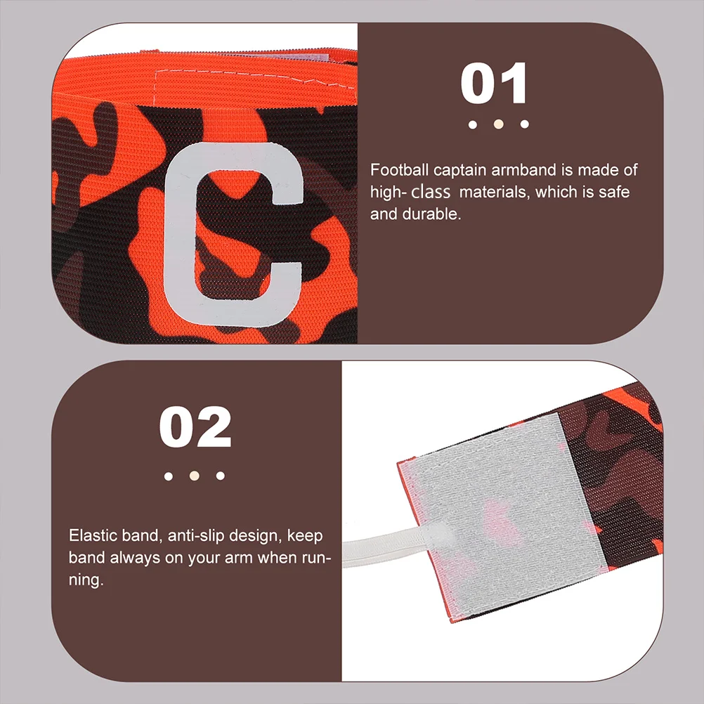 

3Pcs Soccer Leader Armbands Elastic Adjustable Anti Slip Sports Bands Lightweight Durable Football Captain Sign