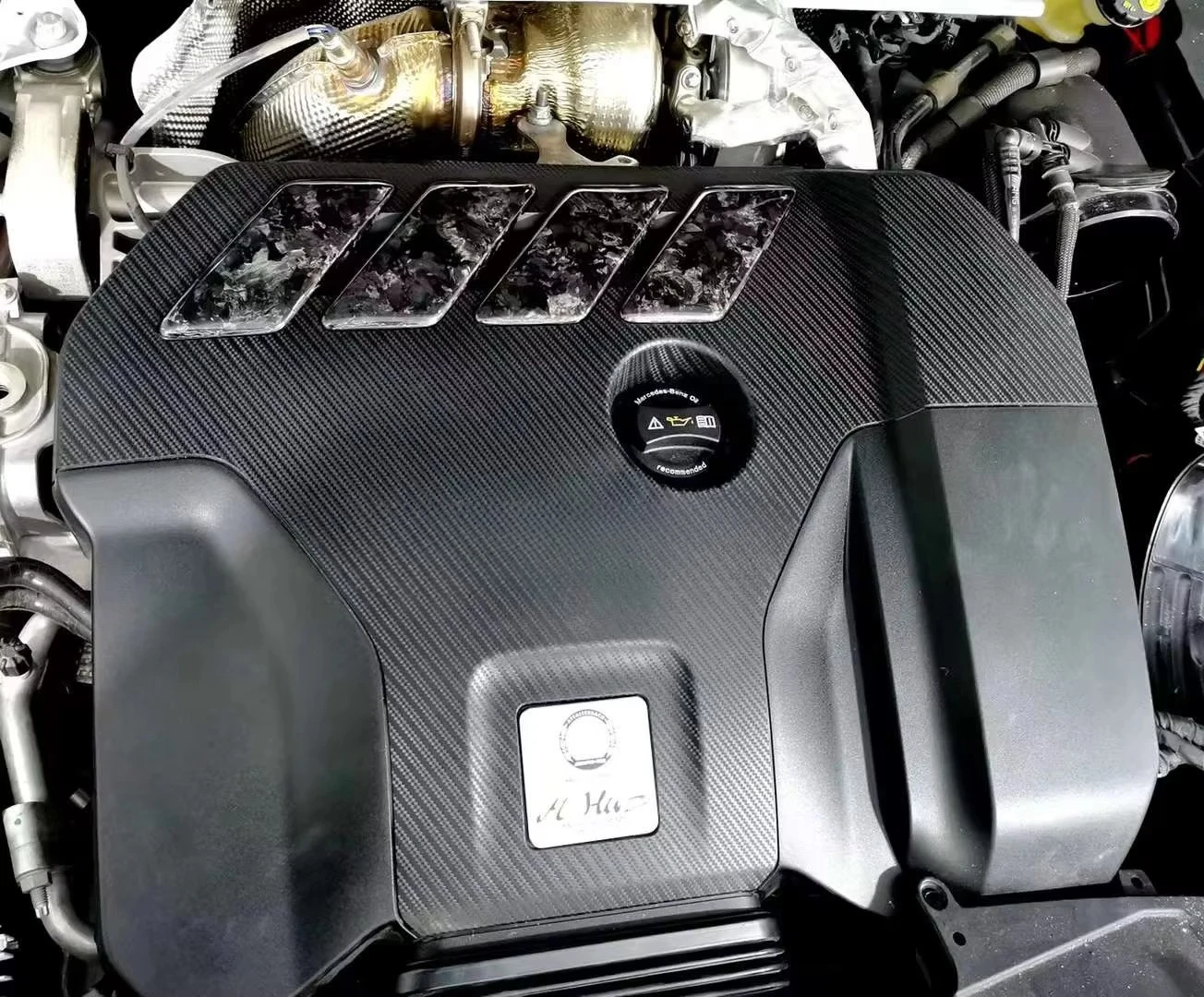 أعلى جودة لنظام مدخل الهواء البارد من ألياف الكربون الجافة A45 A45S CLA45 W177 2.0T #6