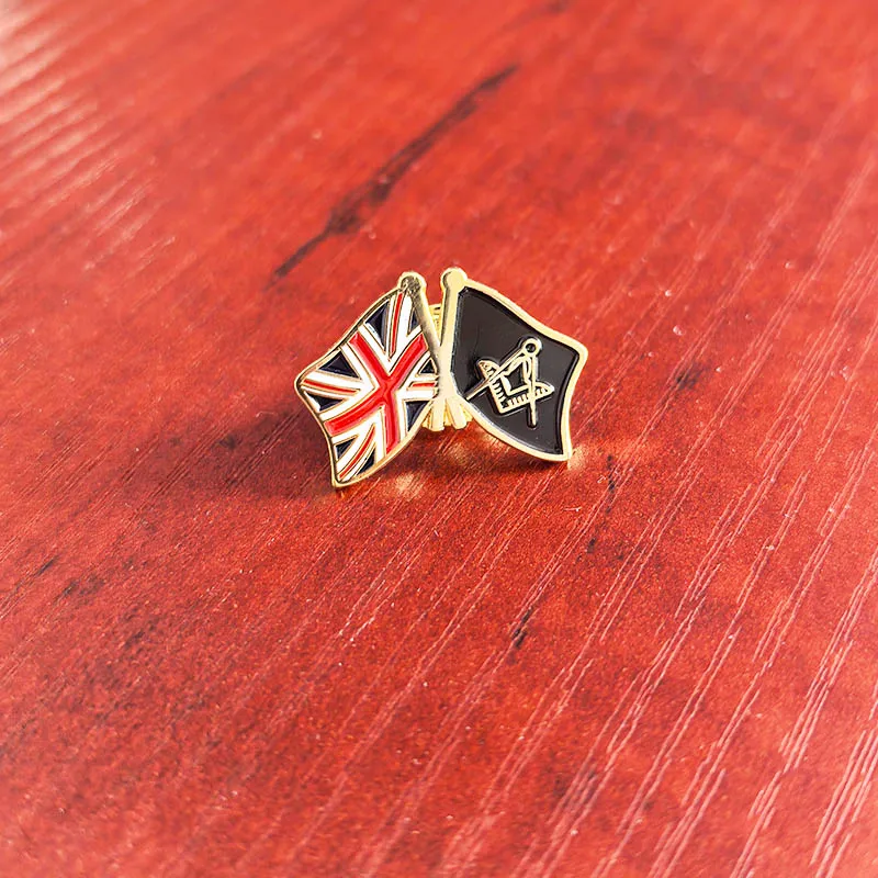 United Kingdom UK USA Sweden AU Porturico Flag Masonic Freemason Pin Soft Enamel Lapel Brooch Friendship Badge Metal Craft Lodge