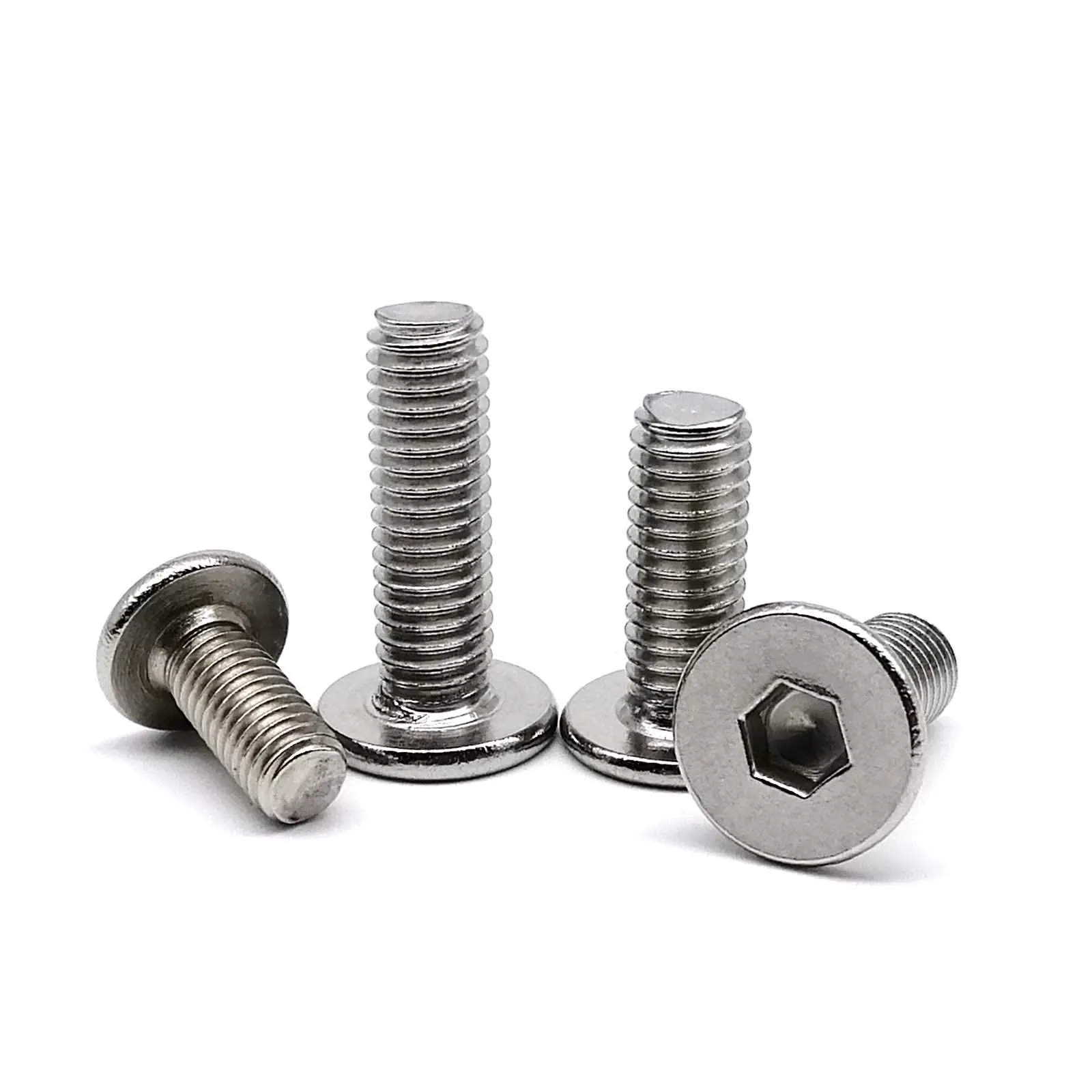 M3 M4 M5 M6 M8 304 Stainless Steel Lengthened Long Hex Hexagon Socket Ultra Thin Flat Wafer CM Head Bolt Screw L=6-100mm