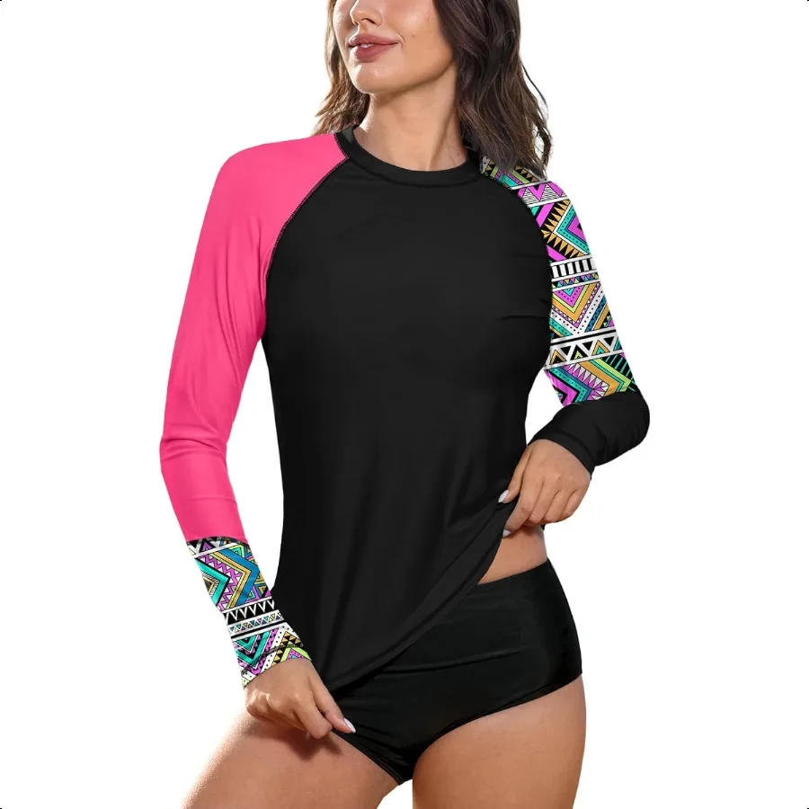 

BerBay Women Long Sleeve Sun Protection UV Rashguard Swim Shirt