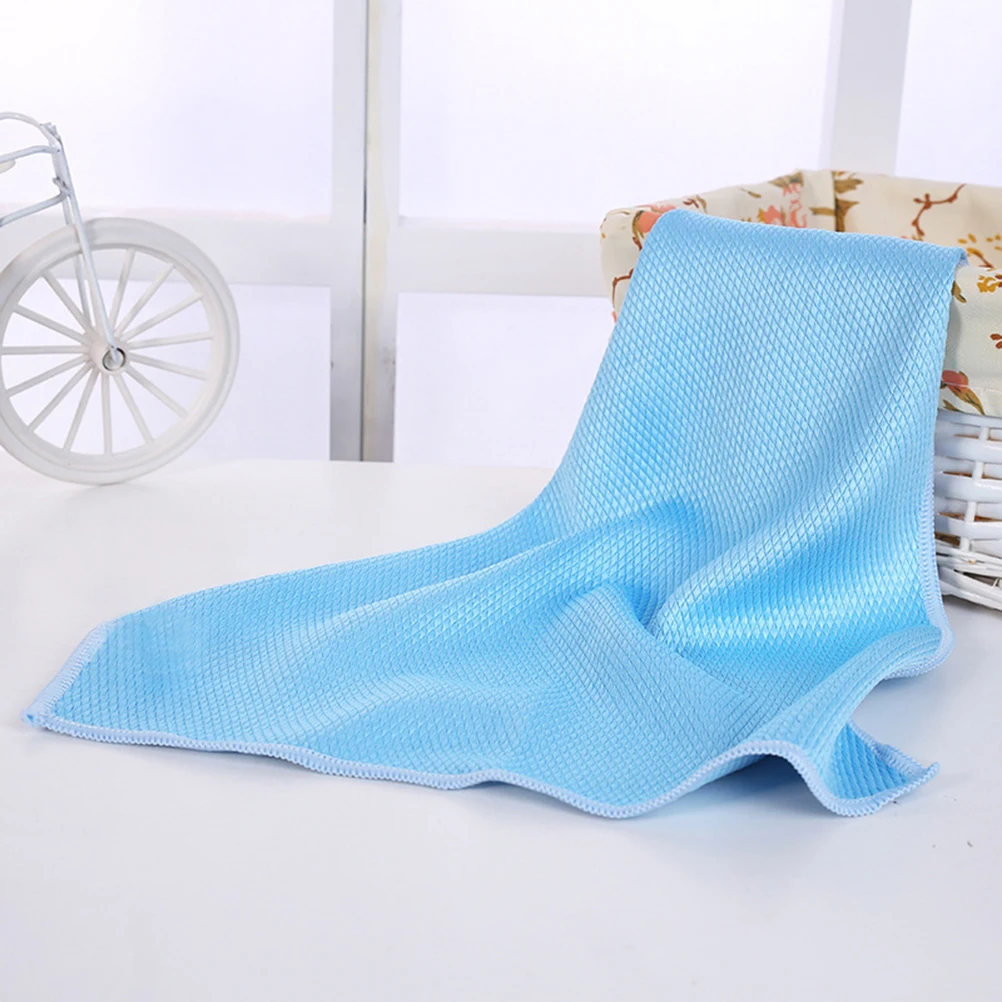 

5 Pcs Fiber Cleaning Cloth Water Absorption No Scratch Soft Fabric Easy Wash Home Car Glass Bowl Dish Pot 30x40cm