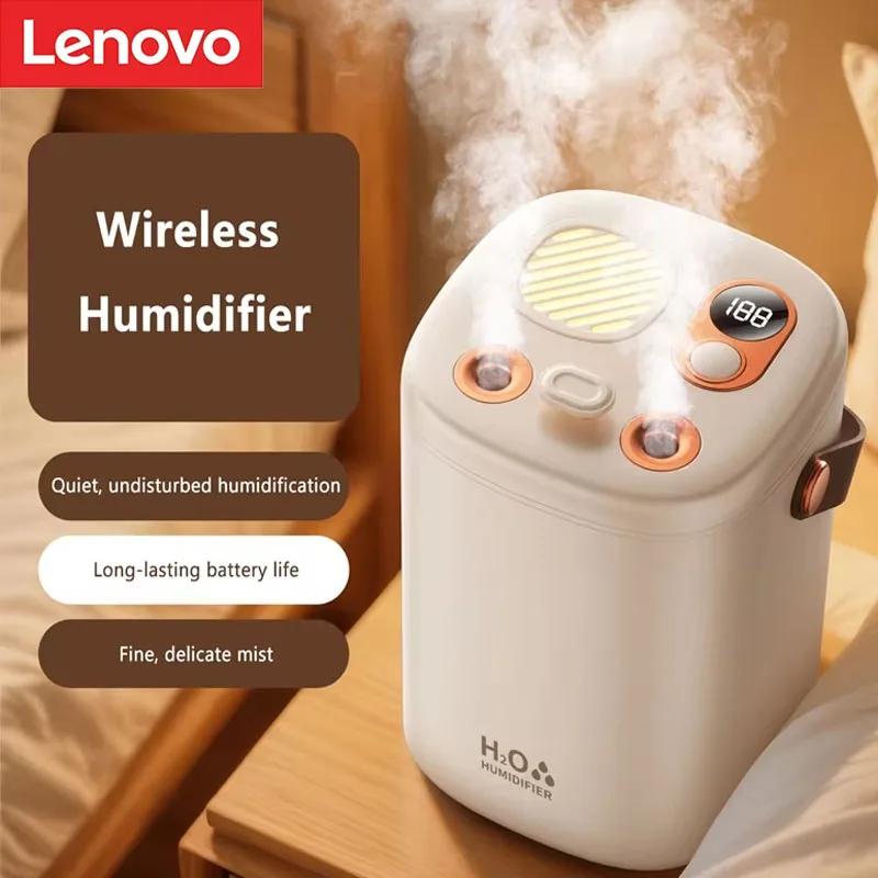 Lenovo Home Silent Wireless Humidifier For Pregnant Women Bedrooms Offices Small Fog Volume Dual Spray Intelligent Humidifier