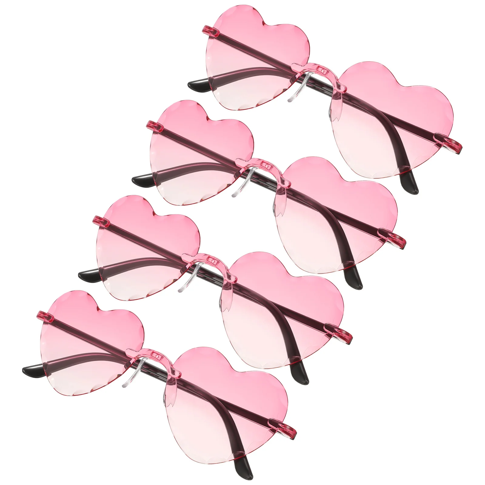 

4Pcs Heart Shaped Sunglasses Trendy Party Eyewear Unique Funny Costume Accessory for Women Men Beach Valentine Cosplay