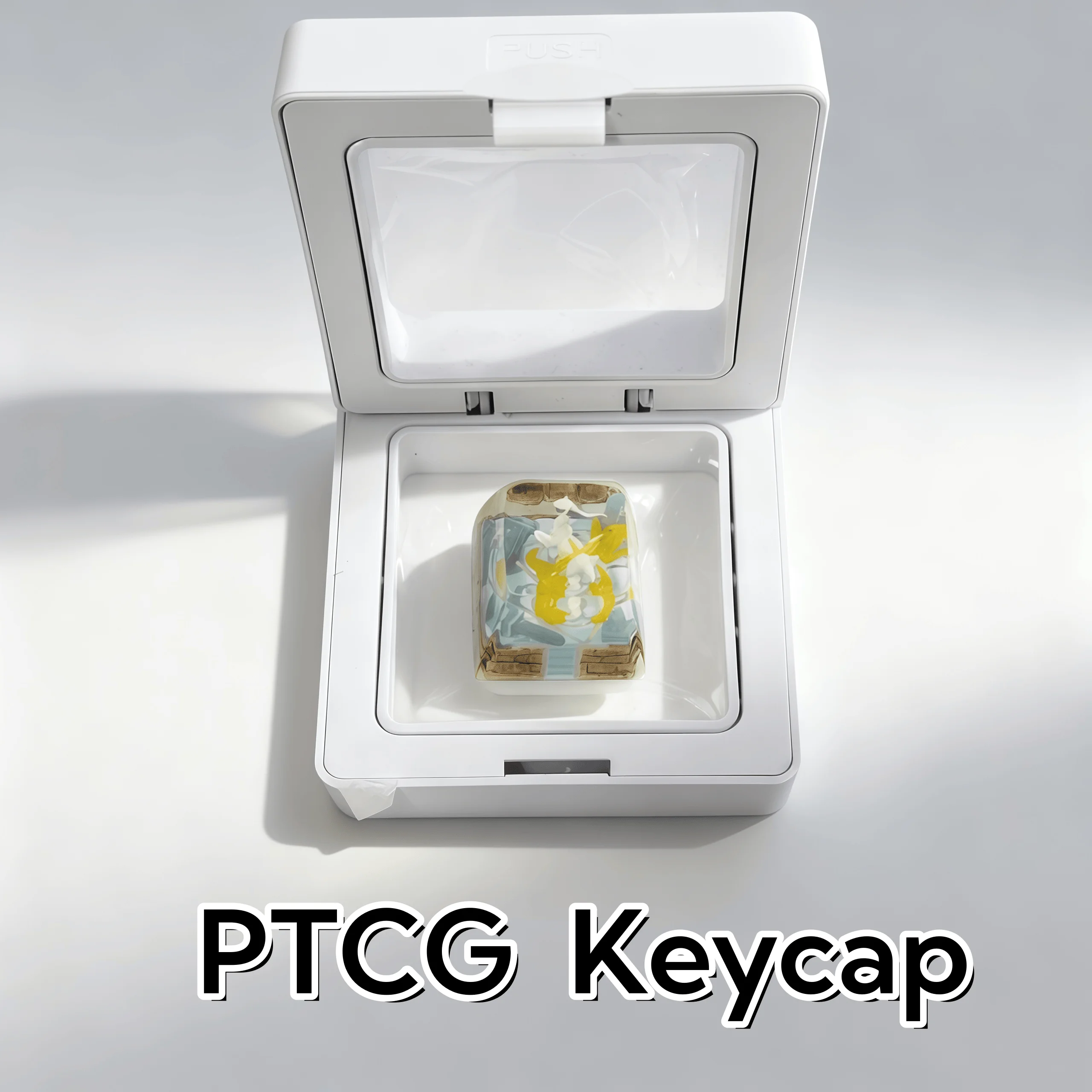 ptcg-pokemon-keycap-mechanical-keyboard-resin-transparent-stereoscopic-froakie-fennekin-chespin-togepi-haunter-gastly-snorlax
