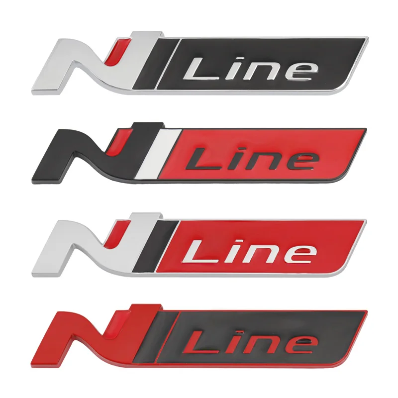 Car Sticker N Line Nline Badge Emblem Decal Front Grille for Hyundai I30 2021 Sonata Elantra Veloster Kona Tucson N Line Styling