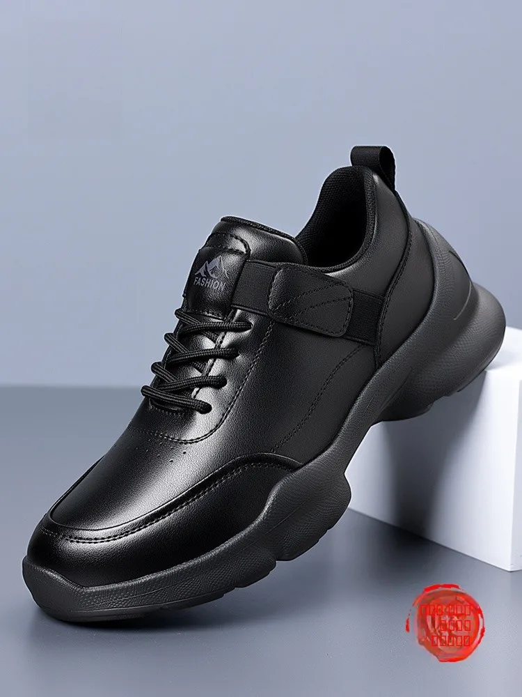 

Повседневная кожаная мужская обувь: мягкие, дышащие, удобные спортивные туфли, модные, универсальные, с противоскользящей резиновой подошвой