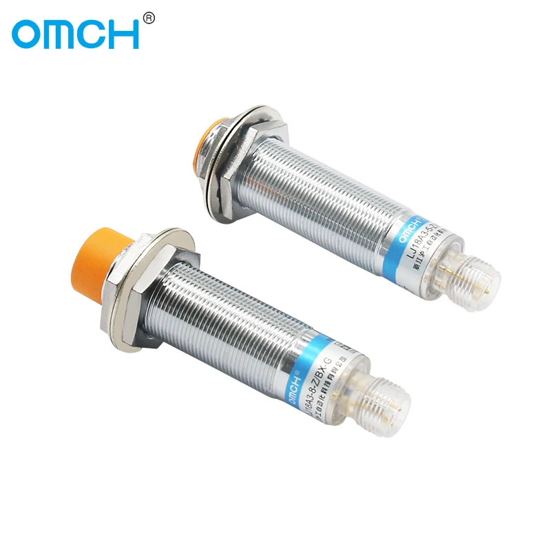 OMCH Plug-in M18 Inductive Proximity Sensor Switch 5-8mm Detection Distance Suitable for M12 Connectors NPN PNP