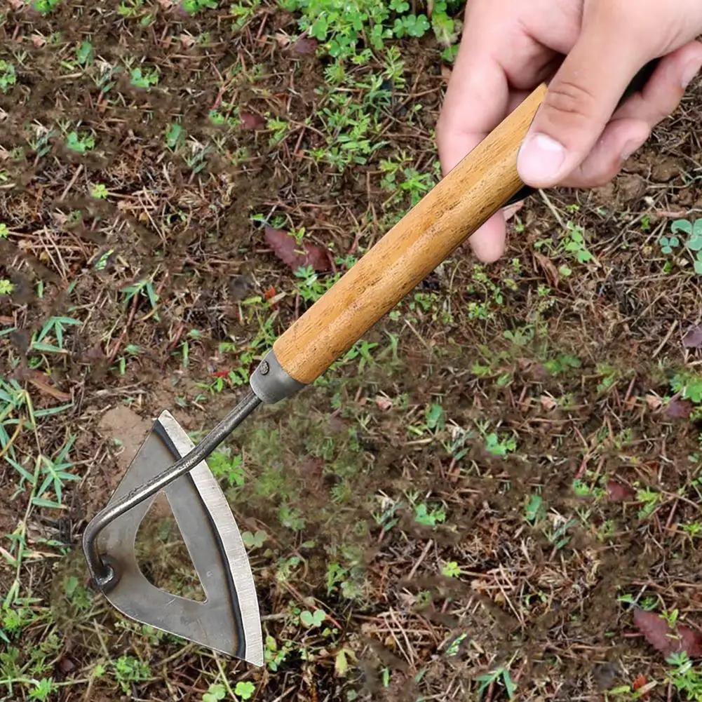 31cm Metal Hollow Hoe Weeding Artifact With Handle Rustproof Outdoor Rake Labor-saving Harrow Handheld Garden Weed Puller Tool