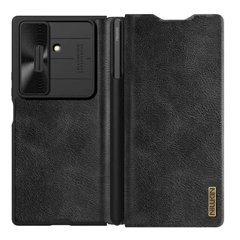

NILLKIN Premium Leather Case for Samsung Galaxy Z Fold 7 5G – Slide Camera Cover & S-Pen Slot, Luxury Full-Body Protection Cover